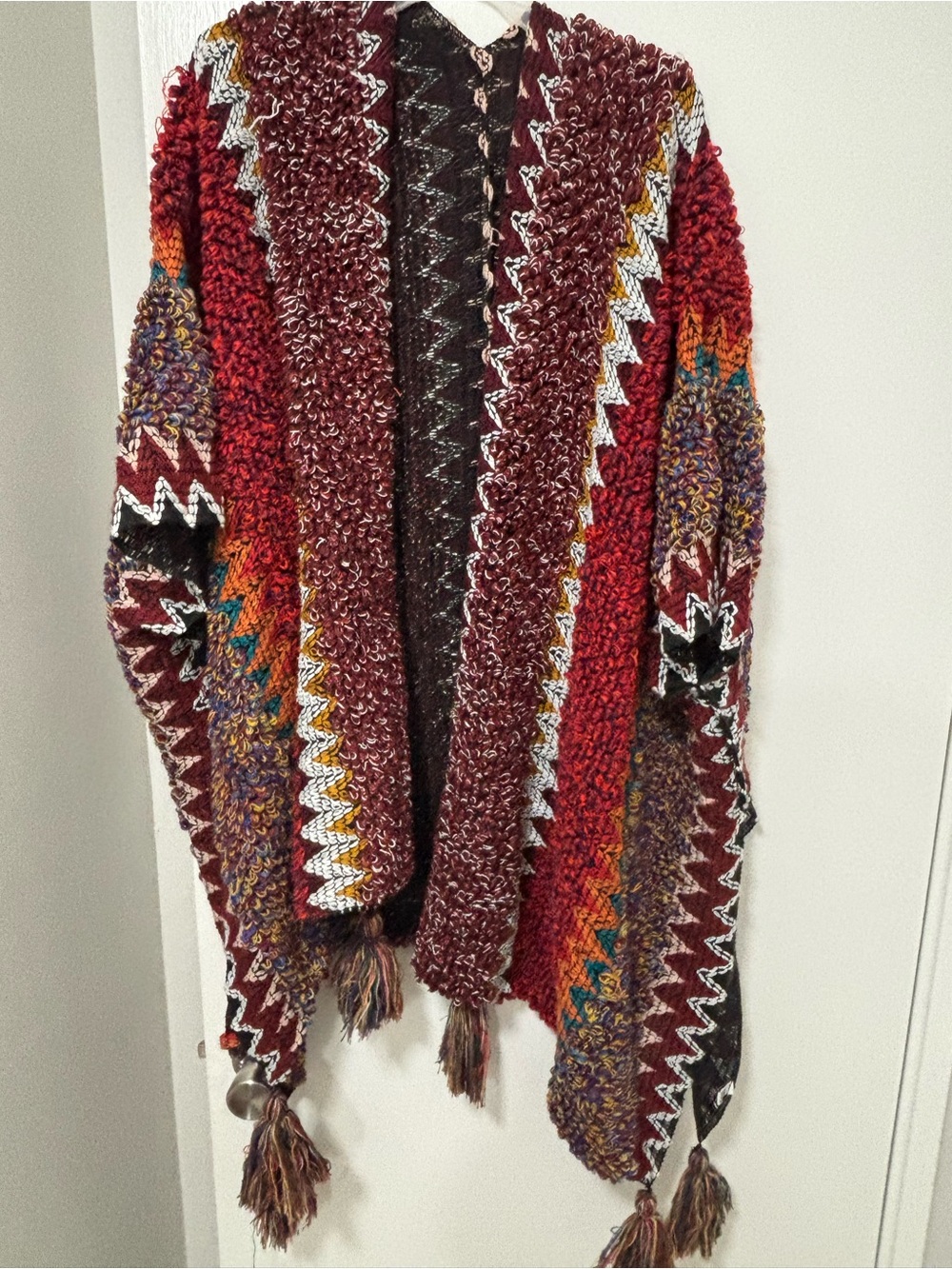 Tassel Knit Open-Front Women's Sweater Cardigan with short sleeves